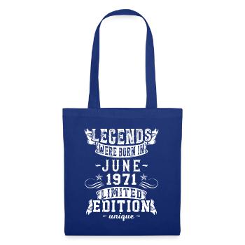 Date de naissance : Juin 1971 Edition Limitée Millésime - Sac en tissu - bleu royal - Devant