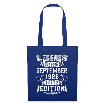 Geburtstag September 1928 Jahr Limited Edition - Stoffbeutel - Royalblau - Vorne