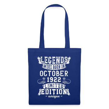 Birthday: October 1922 year, Limited Edition - Tote Bag - royal blue - Front