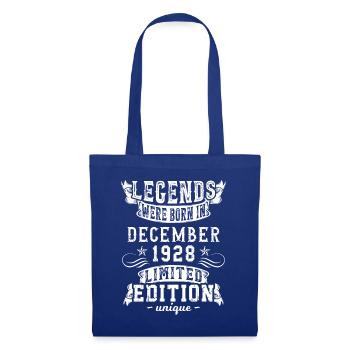 Geburtstag Dezember 1928 Jahr Limited Edition - Stoffbeutel - Royalblau - Vorne