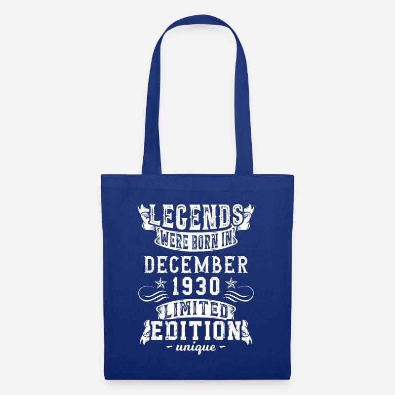 Geburtstag Dezember 1930 Jahr Limited Edition - Stoffbeutel - Royalblau