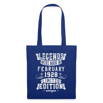 Geburtstag Februar 1928 Jahr Limited Edition - Stoffbeutel - Royalblau - Vorne