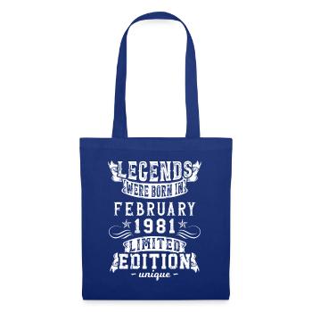Anniversaire Février 1981 année Edition Limitée - Sac en tissu - bleu royal - Devant
