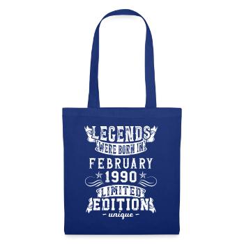 Geburtstag Februar 1990 Jahr Limited Edition - Stoffbeutel - Royalblau - Vorne