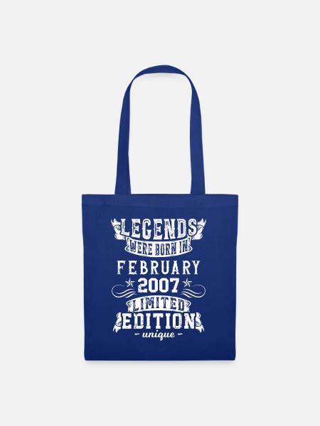 Geburtstag Februar 2007 Jahr Limited Edition - Stoffbeutel - Royalblau