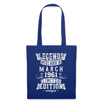 Birthday March 1961 year Limited Edition - Tote Bag - royal blue - Front