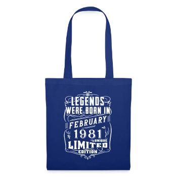 Anniversaire Février 1981 année Edition Limitée - Sac en tissu - bleu royal - Devant