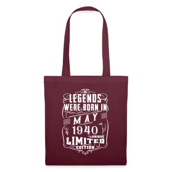 Birthday May 1940 Year Limited Edition - Tote Bag - burgundy - Front