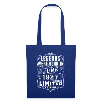 Geburtstag Juni 1927 Jahr Limited Edition - Stoffbeutel - Royalblau - Vorne