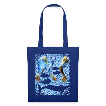 Hippocampe Dansant, Naturel, Poisson, Dauphin - Sac en tissu - bleu royal - Devant