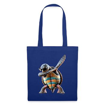 Drôle Dabbing Tortue de mer Amoureux des animaux - Sac en tissu - bleu royal - Devant