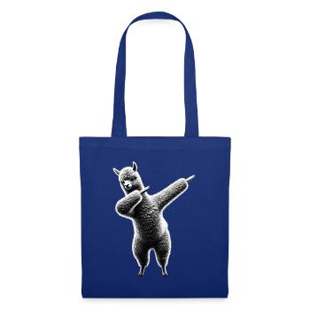 Lustiges Dabbing Alpaka Lama Tierliebhaber Safari - Stoffbeutel - Royalblau - Vorne