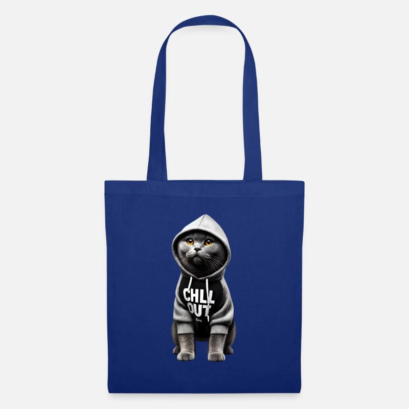 Lustige Britisch Kurzhaar Chill Out Katze Chillen - Stoffbeutel - Royalblau