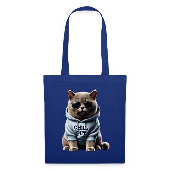 Drôle Britannique Shorthair Chill Out Chat Chill Out - Sac en tissu - bleu royal - Devant