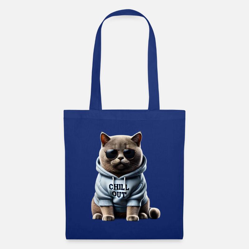 Lustige Britisch Kurzhaar Chill Out Katze Chillen - Stoffbeutel - Royalblau