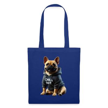 Drôle de bouledogue français Chill Out Chill Out - Sac en tissu - bleu royal - Devant