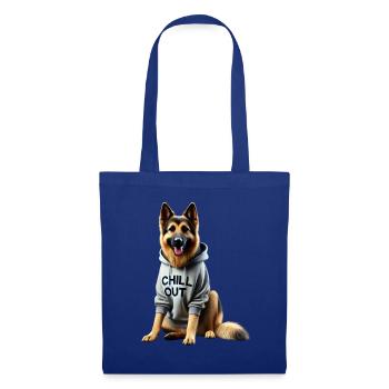 Drôle de berger allemand Chill Out Chill - Sac en tissu - bleu royal - Devant