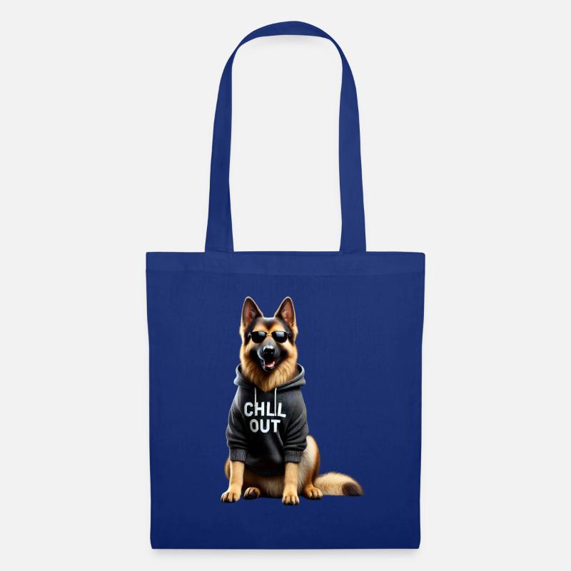 Lustiges Deutscher Schäferhund Chill Out Chillen - Stoffbeutel - Royalblau