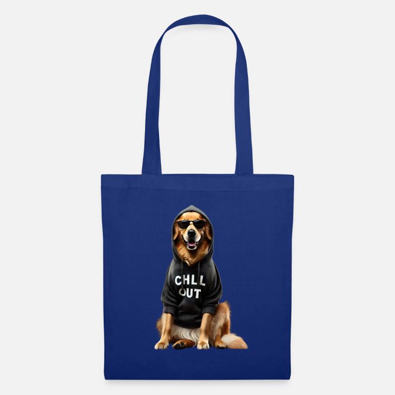 Lustiges Deutscher Golden Retriever Chill Out Hund - Stoffbeutel - Royalblau