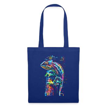 Chamäleon Motiv Tier Tierliebhaber Reptilien Echse - Stoffbeutel - Royalblau - Vorne