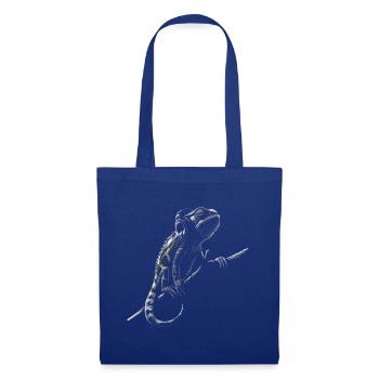 Chamäleon Motiv Tier Tierliebhaber Reptilien Echse - Stoffbeutel - Royalblau - Vorne