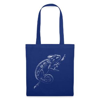 Chamäleon Motiv Tier Tierliebhaber Reptilien Echse - Stoffbeutel - Royalblau - Vorne