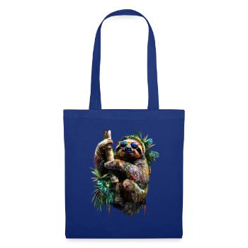 Lustiges Faultier Kunst Tier Sloth Wildtier Tiere - Stoffbeutel - Royalblau - Vorne