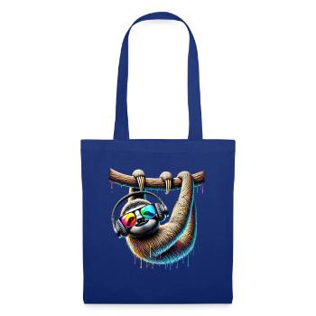 Lustiges Faultier Kunst Tier Sloth Wildtier Tiere - Stoffbeutel - Royalblau - Vorne