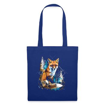 Drôle Renard Renard Art Animal Nature Animaux Animaux Sauvages - Sac en tissu - bleu royal - Devant