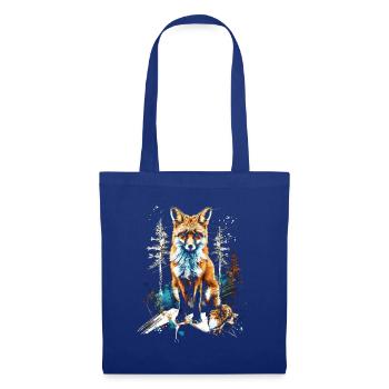 Lustiges Fuchs Fox Kunst Tier Natur Wildtier Tiere - Stoffbeutel - Royalblau - Vorne