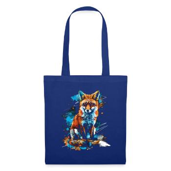 Lustiges Fuchs Fox Kunst Tier Natur Wildtier Tiere - Stoffbeutel - Royalblau - Vorne