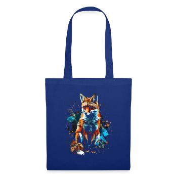 Drôle Renard Renard Art Animal Nature Animaux Animaux Sauvages - Sac en tissu - bleu royal - Devant