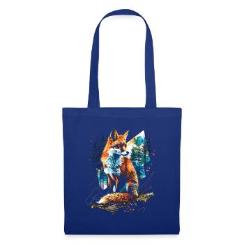 Lustiges Fuchs Fox Kunst Tier Natur Wildtier Tiere - Stoffbeutel - Royalblau - Vorne