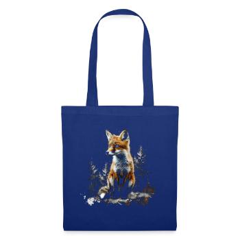 Drôle Renard Renard Art Animal Nature Animaux Animaux Sauvages - Sac en tissu - bleu royal - Devant