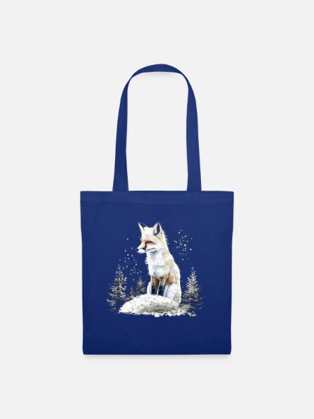 Lustiges Fuchs Fox Kunst Tier Natur Wildtier Tiere - Stoffbeutel - Royalblau