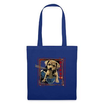 Motif Chien Manga Ramen Nouille Chien Anime Art - Sac en tissu - bleu royal - Devant