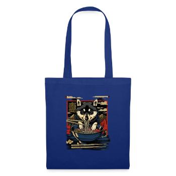 Hunde Motiv Manga Ramen Nudel Hund Anime Kunst - Stoffbeutel - Royalblau - Vorne