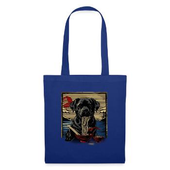 Hunde Motiv Manga Ramen Nudel Hund Anime Kunst - Stoffbeutel - Royalblau - Vorne