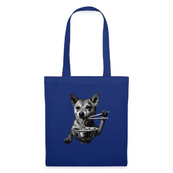 Motif Chien Manga Ramen Nouille Chien Anime Art - Sac en tissu - bleu royal - Devant