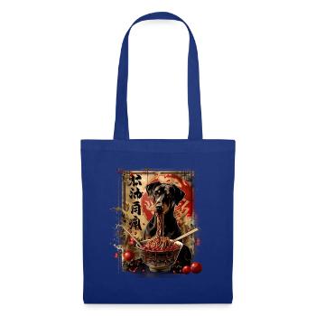 Motif Chien Manga Ramen Nouille Chien Anime Art - Sac en tissu - bleu royal - Devant