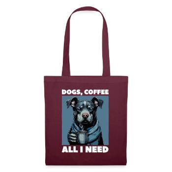 Lustiges Hund Kunst Hundebesitzer Hunde Kaffee - Stoffbeutel - Burgunderrot - Vorne