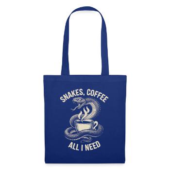 Lustiges Schlangen Kunst Schlange Kaffee Reptilien - Stoffbeutel - Royalblau - Vorne