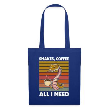 Lustiges Schlangen Kunst Schlange Kaffee Reptilien - Stoffbeutel - Royalblau - Vorne