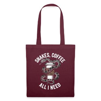 Funny Snake Art Snake Coffee Reptiles - Tote Bag - burgundy - Front
