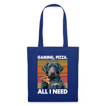 Funny Dog Gaming Pizza Gamer Gamer Gaming - Tote Bag - royal blue - Front