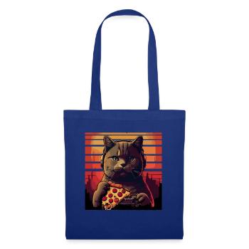 Funny Cats Gaming Pizza Gamer Gamer Gaming - Tote Bag - royal blue - Front