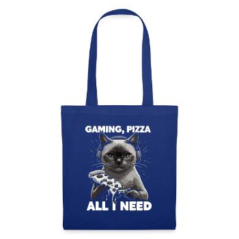 Drôles de chats Jeux Pizza Gamer Gamer Jeux - Sac en tissu - bleu royal - Devant