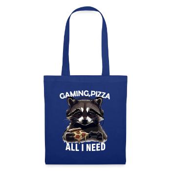 Funny Raccoon Gaming Pizza Gamer Gamer Gaming - Tote Bag - royal blue - Front