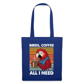 Funny Bird Coffee Zoo Retro Coffee All I Need - Tote Bag - royal blue - Front