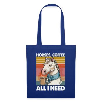 Lustiges Pferd Kunst Pferdebesitzer Pferde Kaffee - Stoffbeutel - Royalblau - Vorne